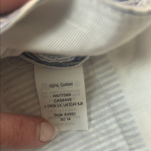J. Crew Light Blue 100% Cotton Pinstripe Shorts Tailored Fit - Picture 7 of 10